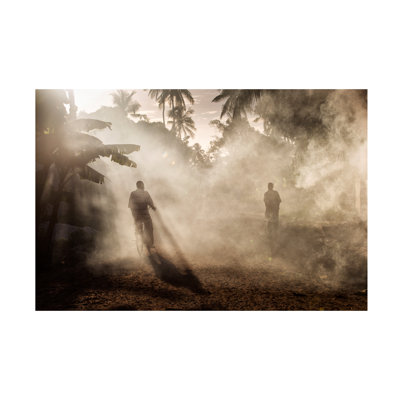 Bolog Dan Mirica Bike In Fog Canvas Art