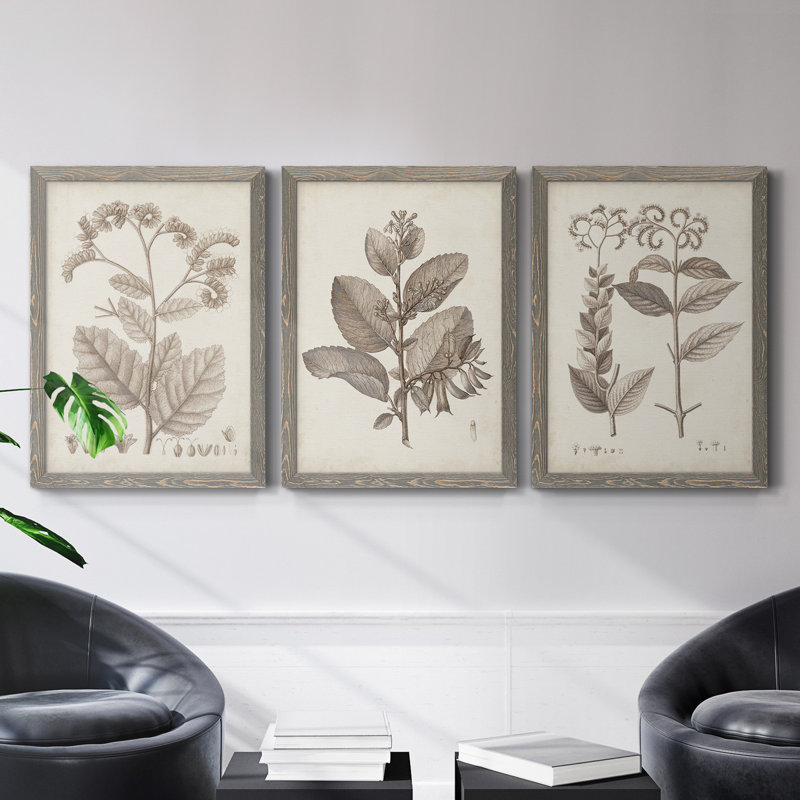 Midnight Tulip III - Ensemble de 3 cadres photo sur toile, H 43,5 po x l 31,5 po x P 1 po, gris