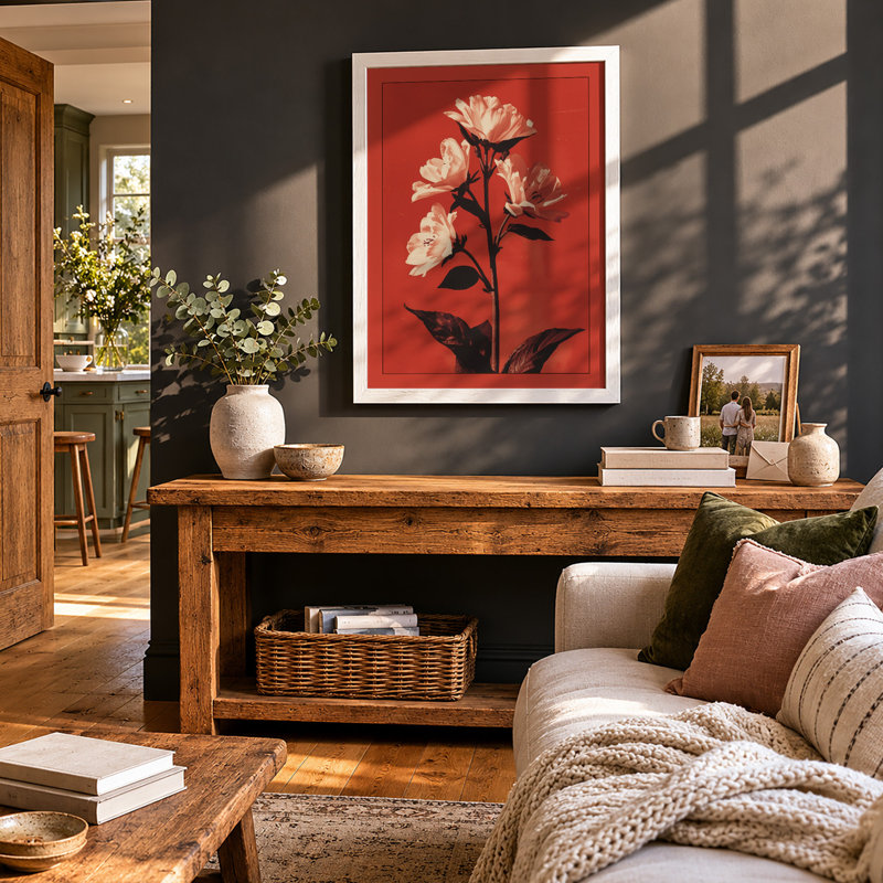Flowering Plant Study Botanical - Framed Print, A4 - 29.7 x 21.0 cm, White
