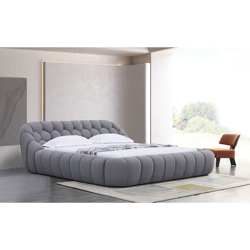 Jaali B127 Bubbles Queen (Grey) Platform Bed
