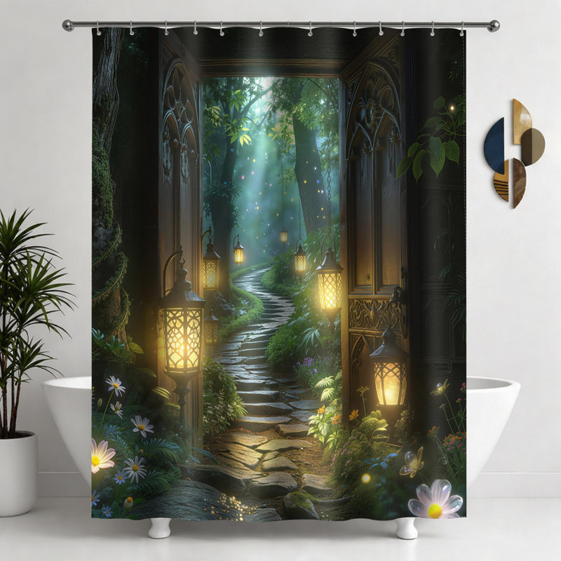 Shower Curtains with Hooks Included