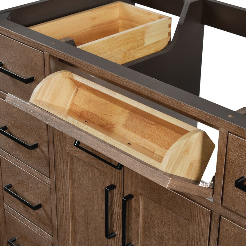 42" Single Bathroom Vanity Base only, Brown Oak
