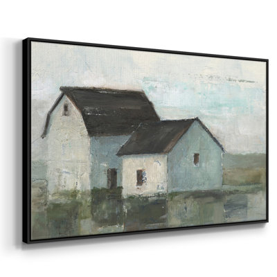 «Barn At Sunset II», peinture sur toile encadrée