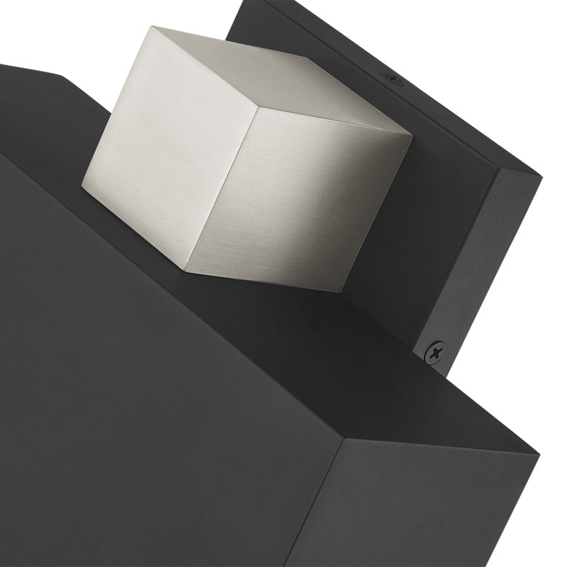Burttram Solid Brass Wall Light, Black, 6.25" H x 9" W x 3.875" D