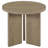 Harout Round End Table with Sculptural 3-Panel Base, Latte-1559977868