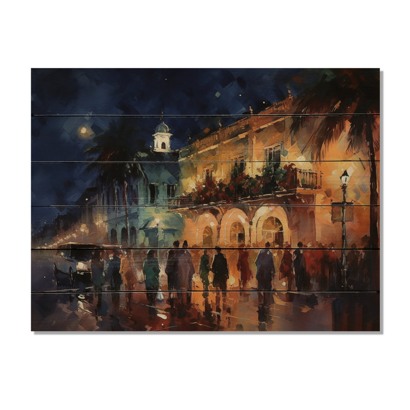 Brun et bleu, façades brillantes sur bois, H 10 po x l 20 po x P 0,78 po