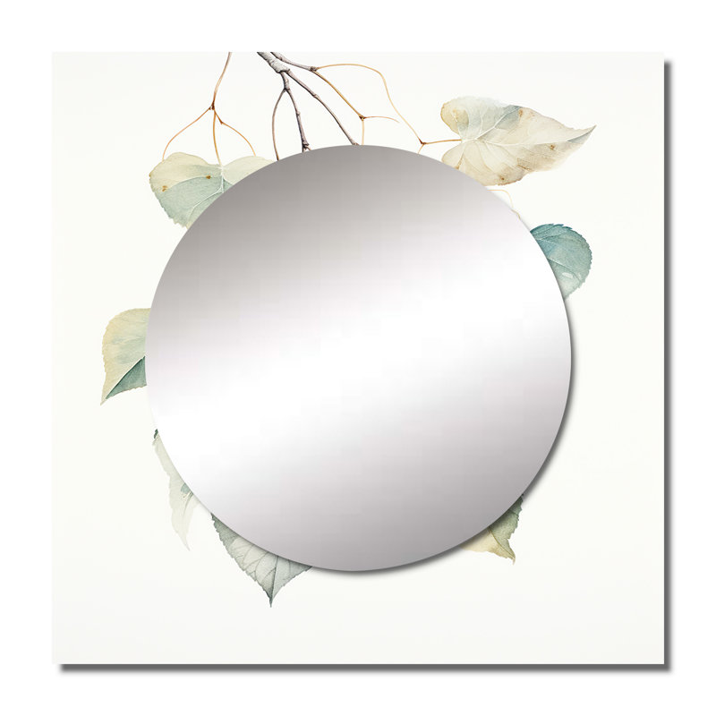 Miroir mural Hinnerike - Leaves, 23 po x 23 po