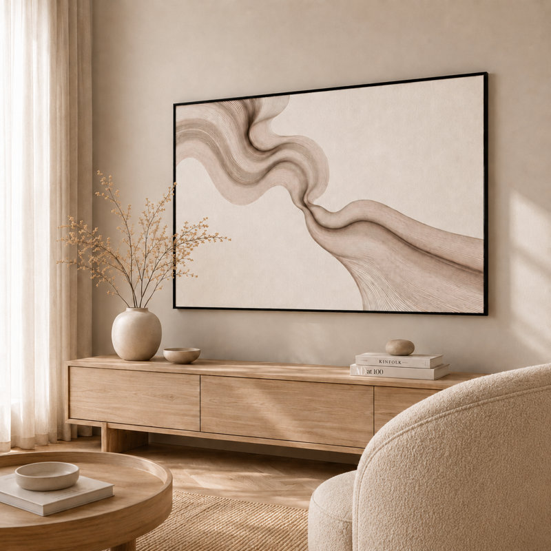 Art mural sur toile Neutral Flowing Lines I
