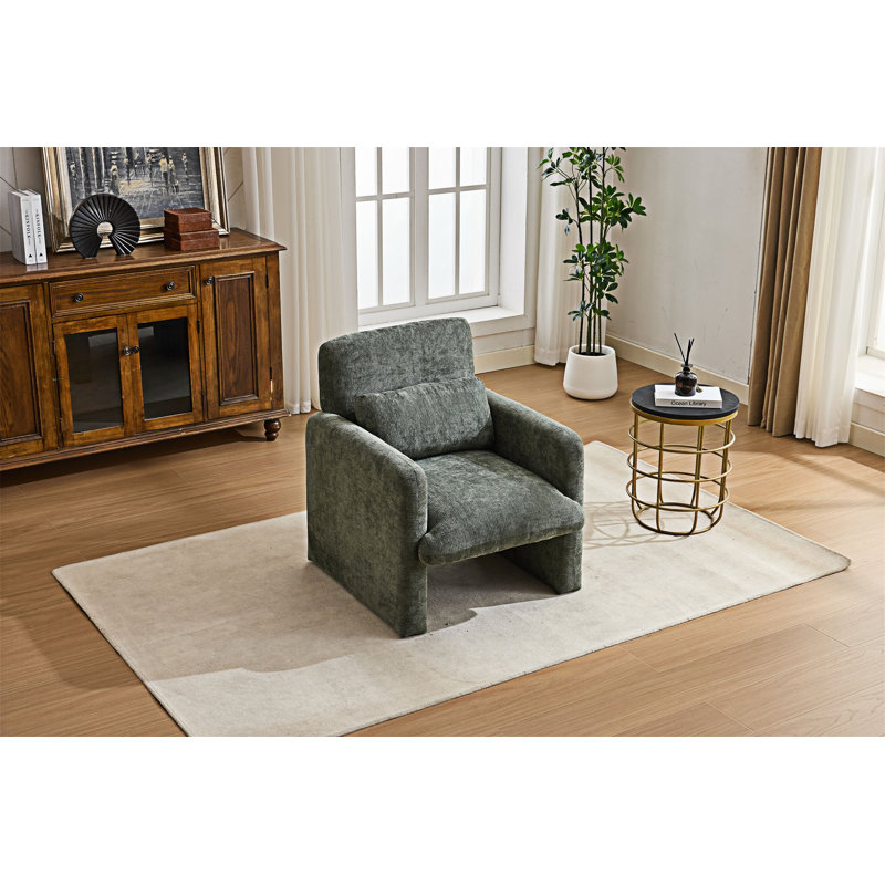 Fauteuil rembourré simple, Vert antique