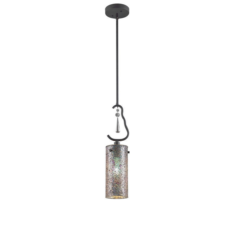 Haley Smoky Crystal 27'' Mini Pendant with Black Finish