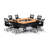Rectangle 8 Person Flip Top 72'' L Modular Training Table and Chair Set with Casters and Modesty Panel and Cable Management