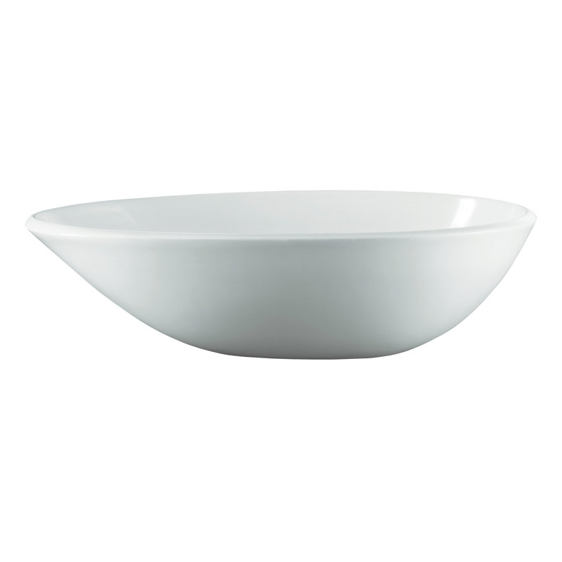Napoli Oval Vessel Bathroom Sink, Englishcast White