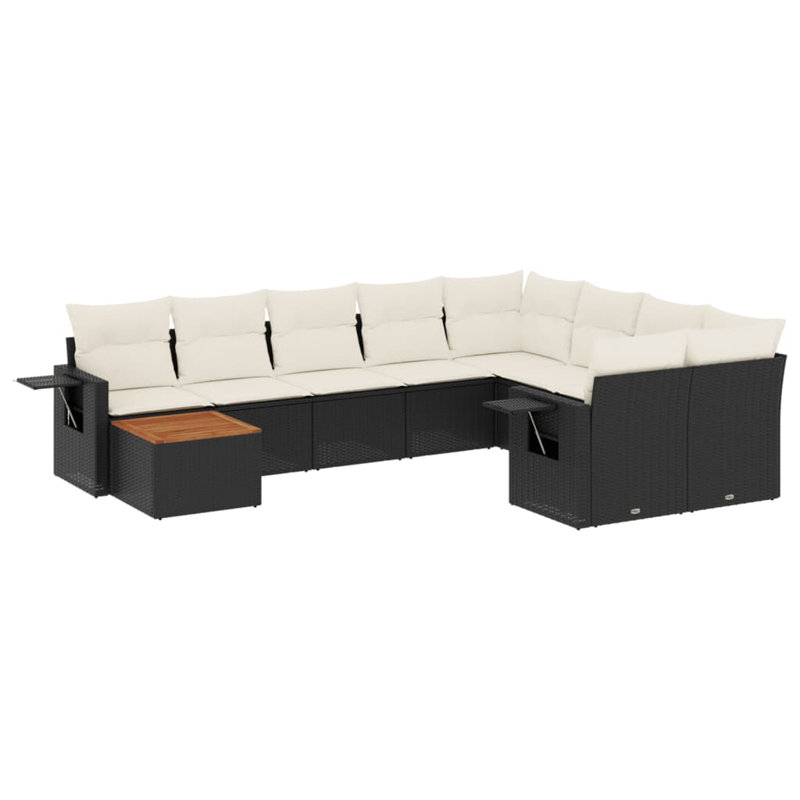 Ensemble de canapé de jardin Vidaxl noir et blanc crème