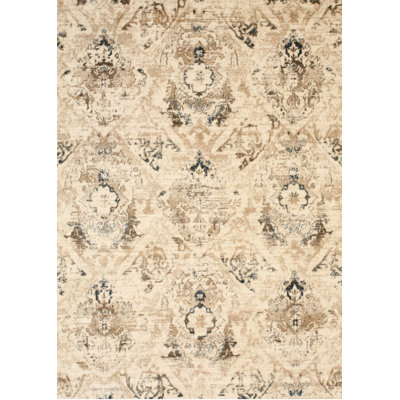 Ivory Distressed Bohemian Isabella Rug by , Stylish Area Rug for Adding a Trendy and Chic Bohemian Touch to Your Living Room, Bedroom, Office, or Home Décor