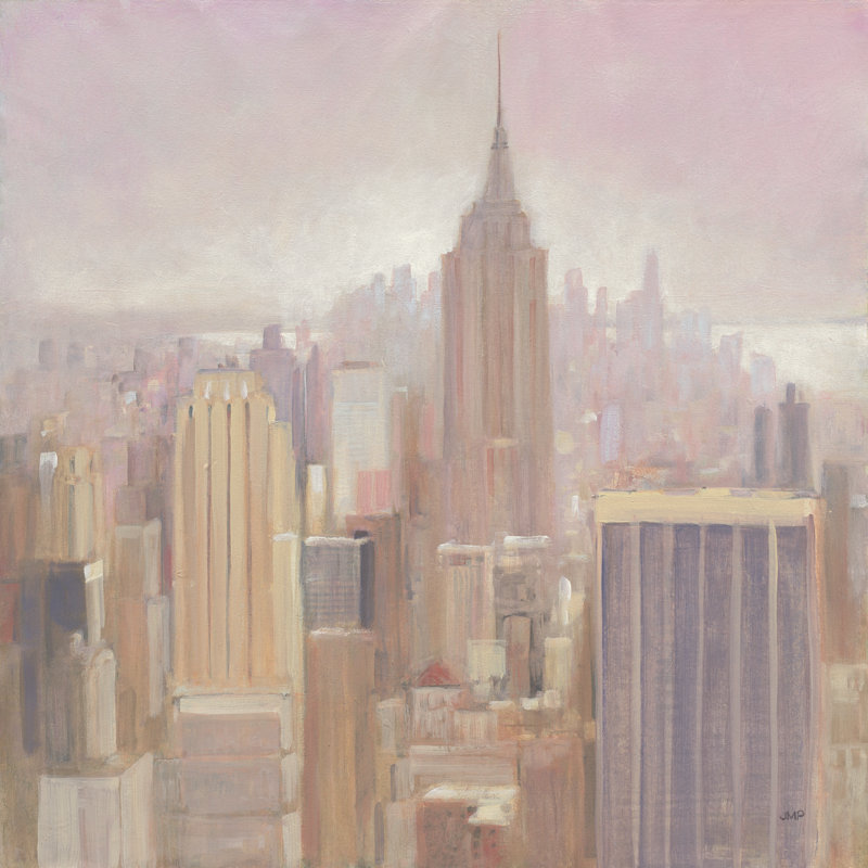 Manhattan In The Mist V2 by Julia Purinton - Wrapped Canvas Painting, 30.48cm H x 30.48cm W x 3.8cm D