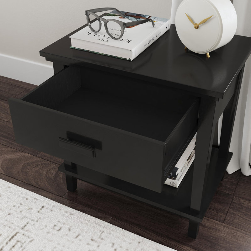 Egberto 22'' W Nightstand, Black