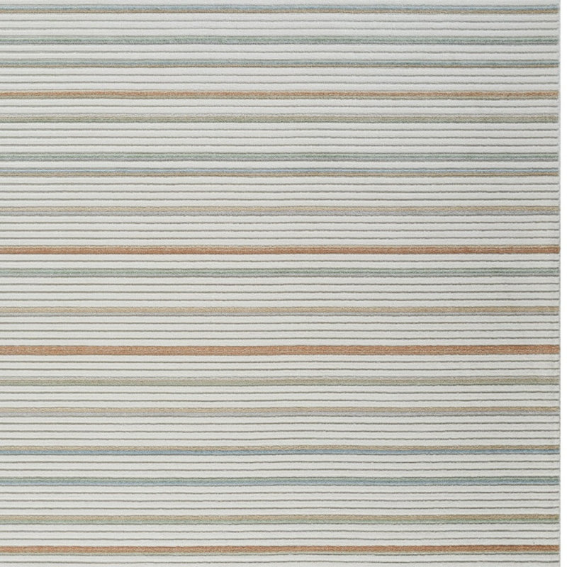 Tapis d'extérieur rayé crème et beige 8 pi x 10 pi