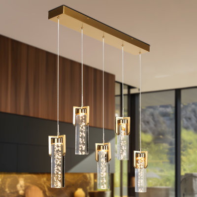 5-Light Modern LED Kitchen Island Pendant Light