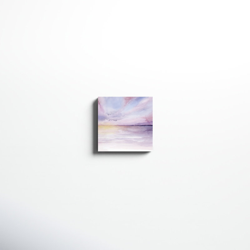 «Pale Sunset II», peinture sur toile, H 12 po x l 12 po