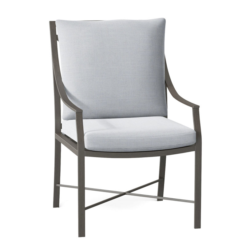 Fauteuil d'extérieur Monaco, Pas de soudure, Gris ardoise, Lin chambray