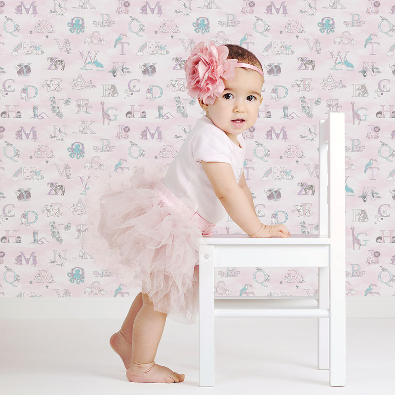 Bellamy 10m x 53cm Matte Wallpaper Roll, Pink/White