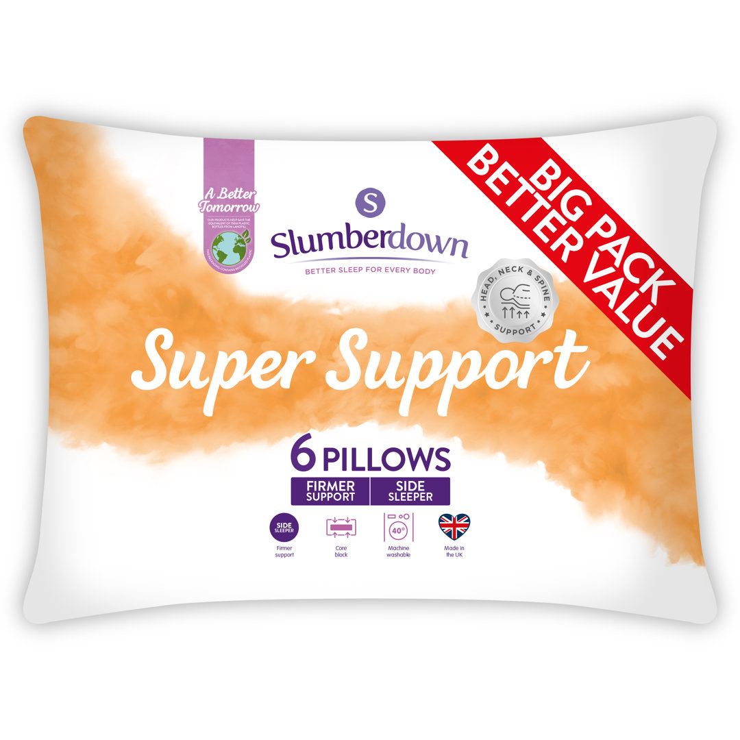 Slumberdown Super Support Firm Side Sleeper Bed Pillows for Neck and Shoulder Pain Relief 48x74cm - Image 3