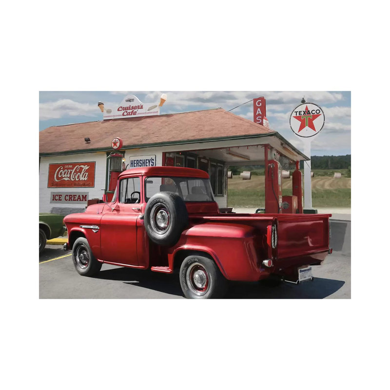 Rest Stop At Cruiser's Café by Lori Deiter - Wrapped Canvas Print, 20.32 cm H x 30.48 cm W