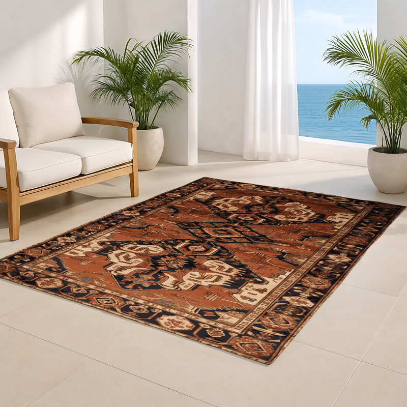 Turkish Brown Indoor and Outdoor Area Rug, Rectangle 2' x 3'
