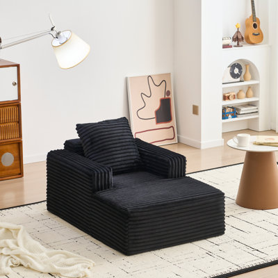 Méridienne 45 po Corduroy - Canapé Cloud, assise profonde, sans assemblage, pour salon chambre