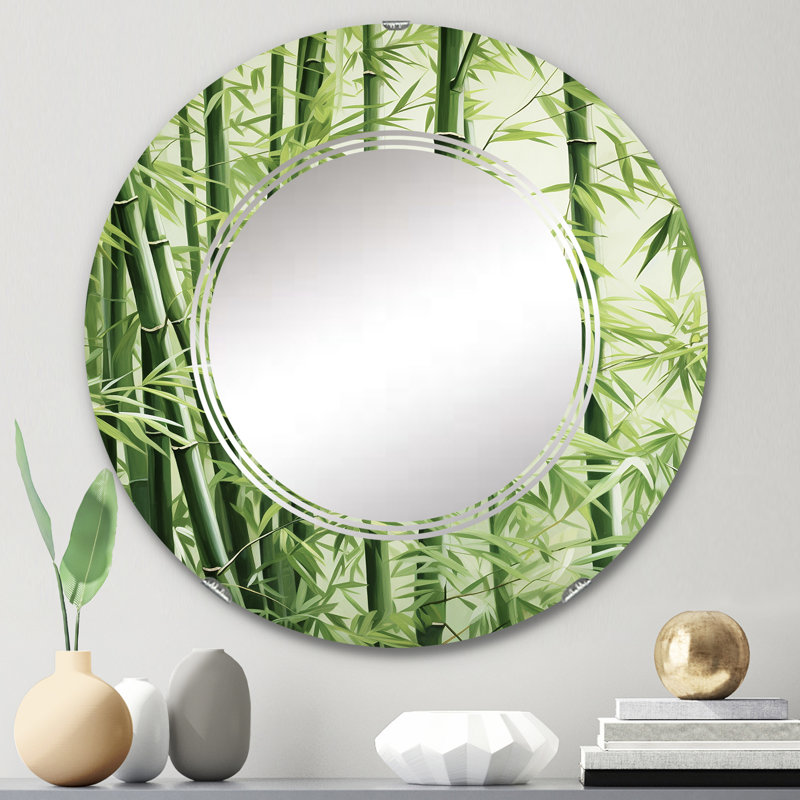 Pellerea - Miroir mural floral rond, 24 po x 24 po
