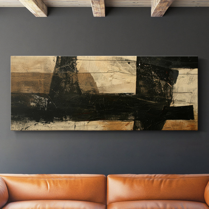 Toile tendue avec châssis abstrait # 3 LXV-Abstract Series, H 12 po x l 30 po