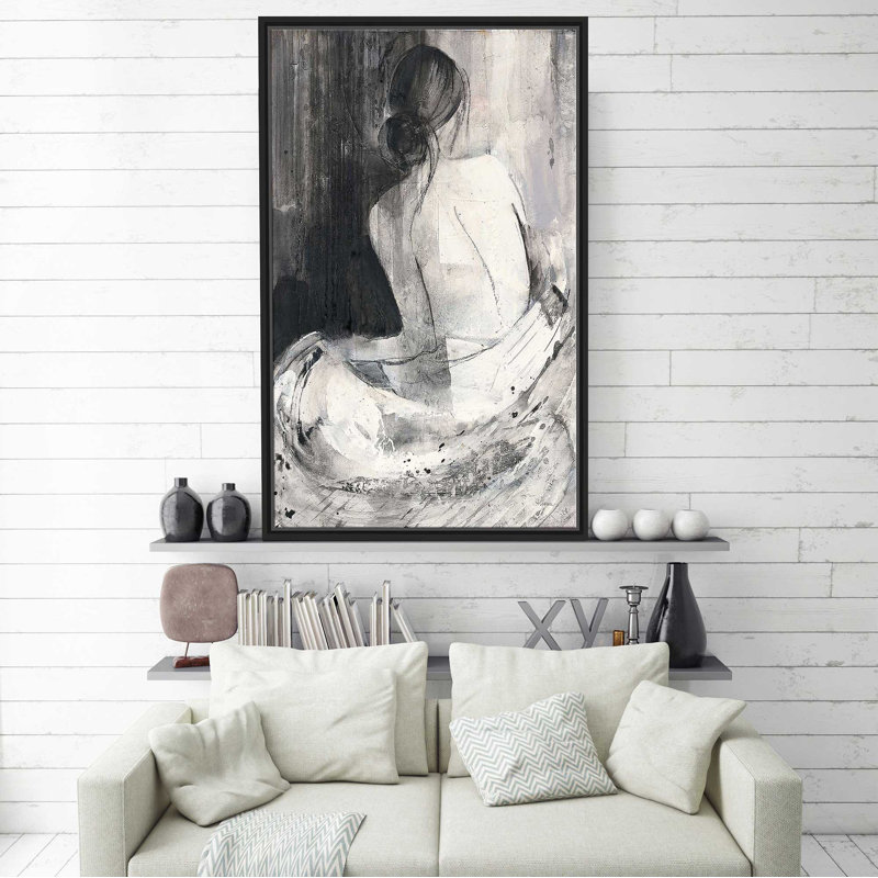 «Evening I» par Albena Hristova - Peinture, Cadre flottant noir, H 51,5 po x l 31,5 po x P 2 po