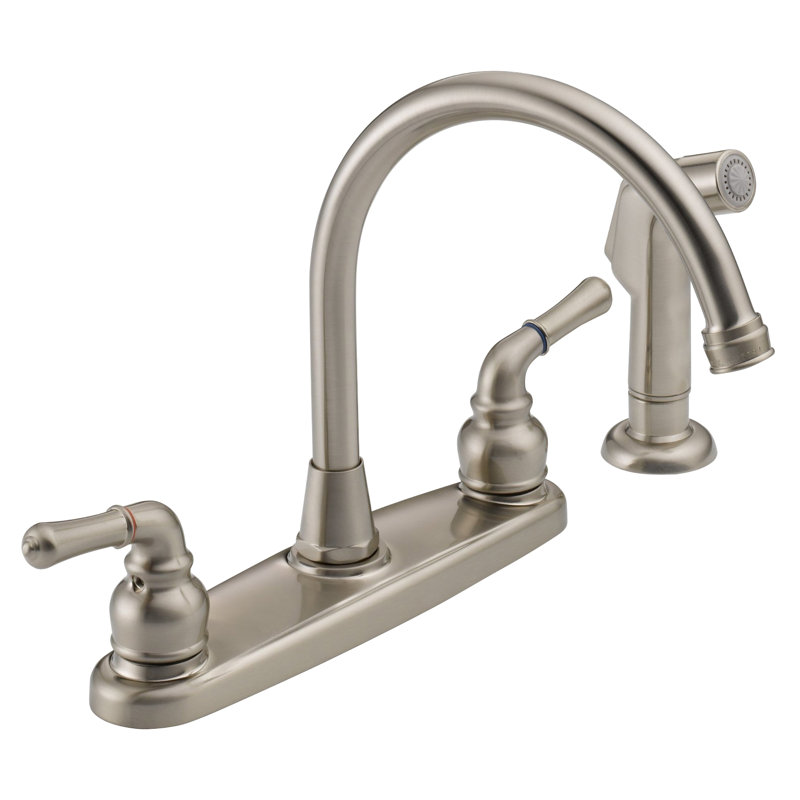 Westbrass Kitchen Faucet with Side Spray, Stainless Steel