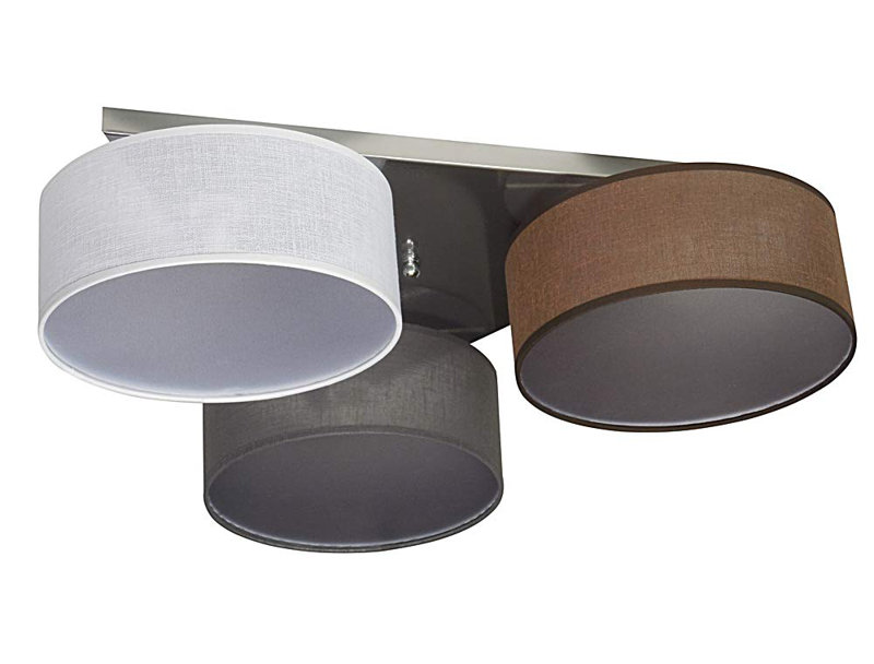 Pulley Fabric Semi Flush Mount, White/Brown/Anthracite