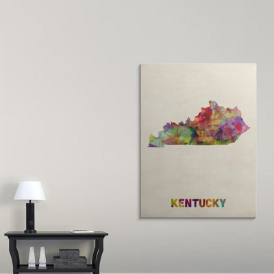 Francy " Kentucky Watercolor Map " by Michael Tompsett
