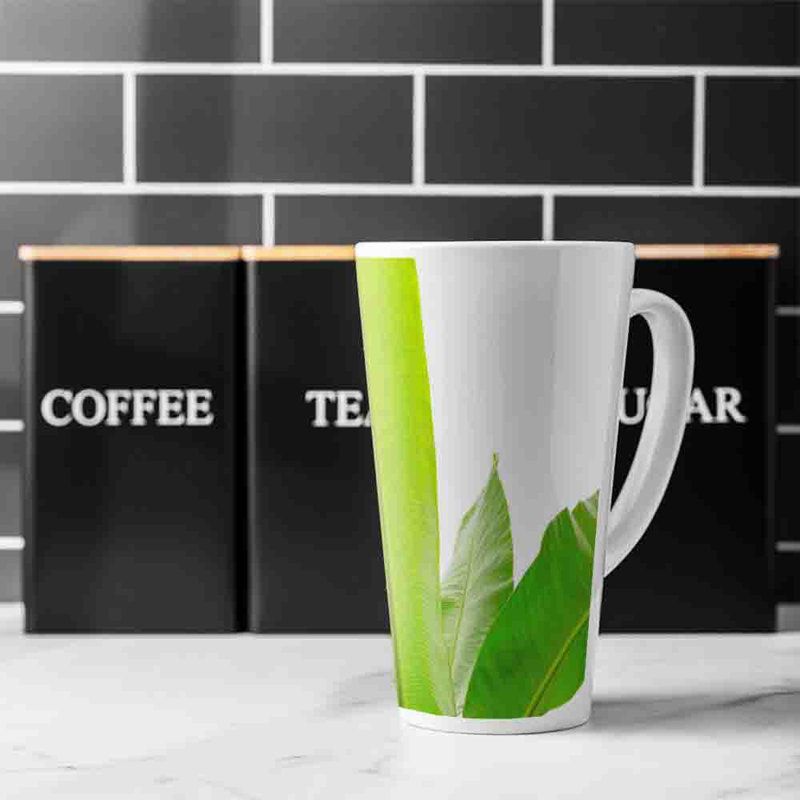 Leaves On White Latte Mug
