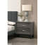 Table de chevet de chambre à coucher avec 2 tiroirs en gris et noir 2 tons - élément décoratif