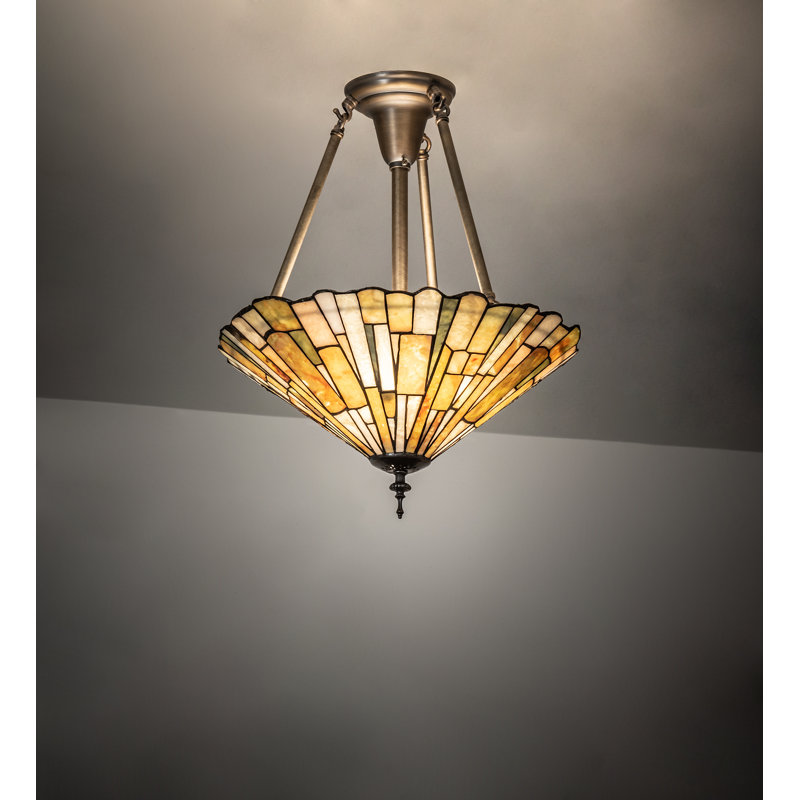 Delta Jadestone 21.5" Bronze Glass Semi-Flush Mount Light