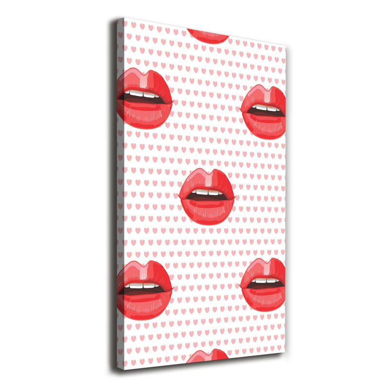 Red Lips - Wrapped Canvas Print