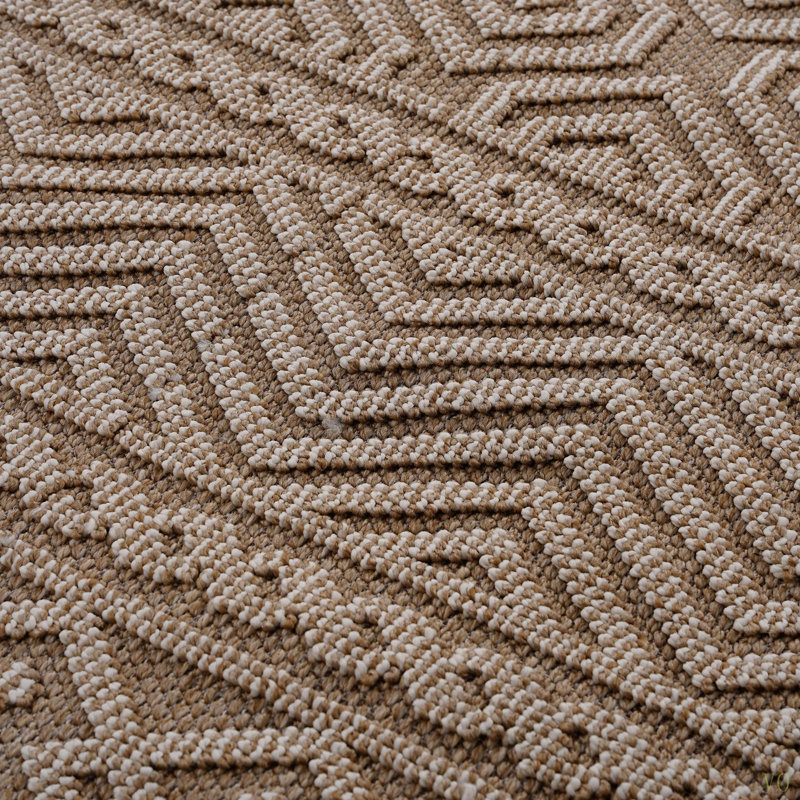 Tapis d'intérieur / extérieur à motif géométrique Collection 4X6, Rectangle 4 pi x 6 pi 2 po