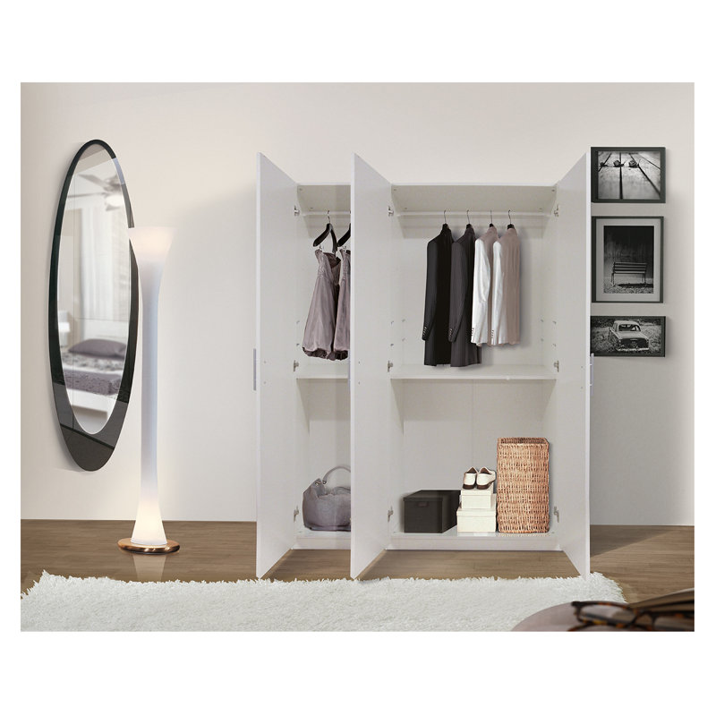Cassiah 3 Door Manufactured Wood Wardrobe
