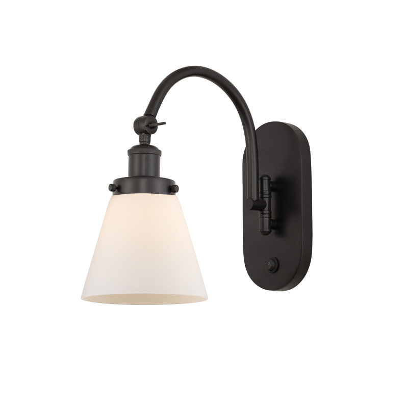 Shauna Swing Arm Sconce, Matte White, Incandescent, Oil Rubbed Bronze