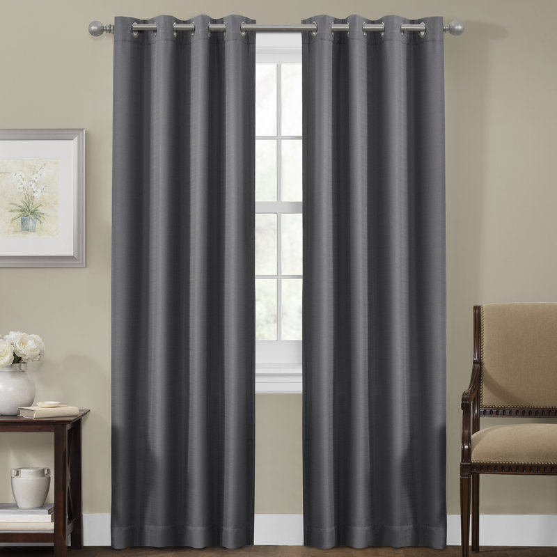 Gupton Blackout Curtain Single Panel, Gray