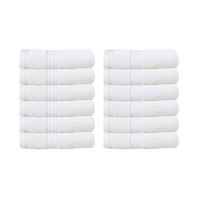 Essuie-mains 100% coton Elegance Essentials 550GSM Zero Twist (ensemble de 12) - 13 po x 13 po, Ivoire