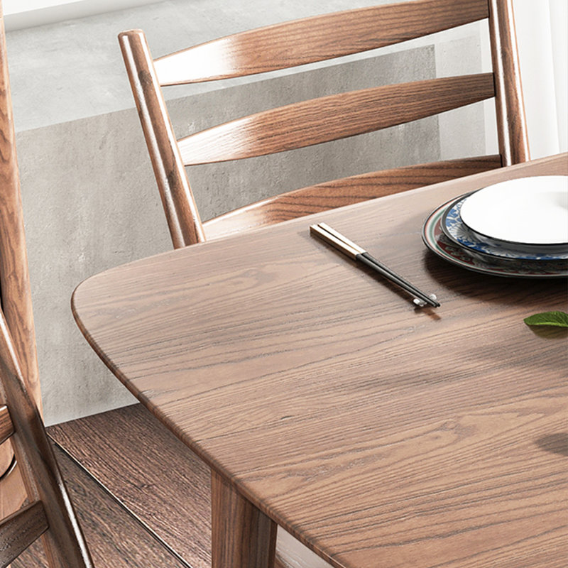 Simple Rectangular Solid Wood Dining Table Sets, 29.5"H x 55.1"L x 31.5"W