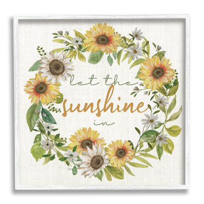 Let The Sunshine In Sunflower Wreath, estampe numérique par Nan
