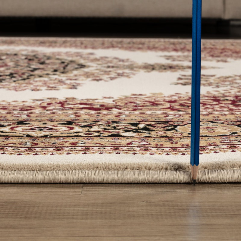Multi, l 7 pi 10 po X 6 po, tapis, motif à médaillon, classique traditionnel, fabriqué à la machine, 100% polypropylène, et pour animaux de compagnie, teinté, motif rectangulaire luxueux multi-salons, velours de polypropylène, jute