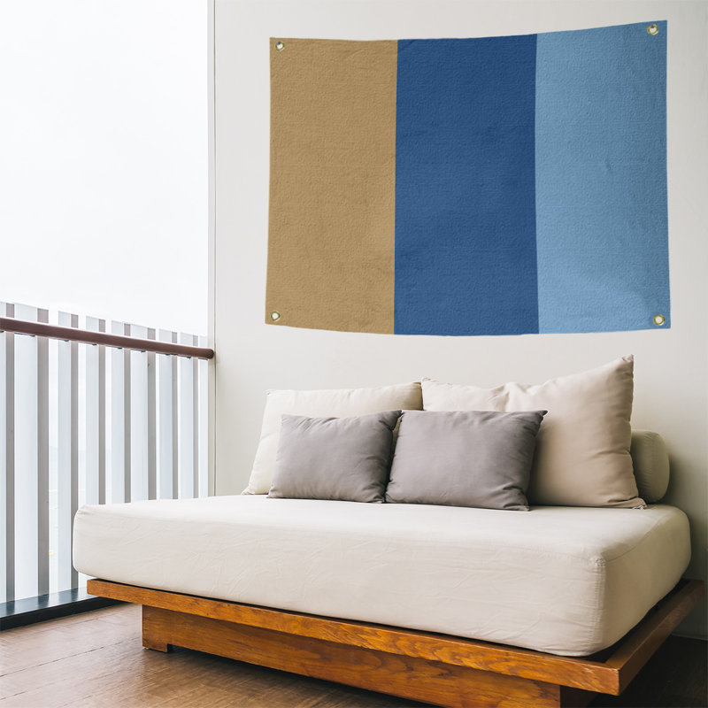 Tapisserie de polyester Baltimore, Kansas City, H 26 po x l 36 po x P 1 po, Or / bleu royal / bleu poudre