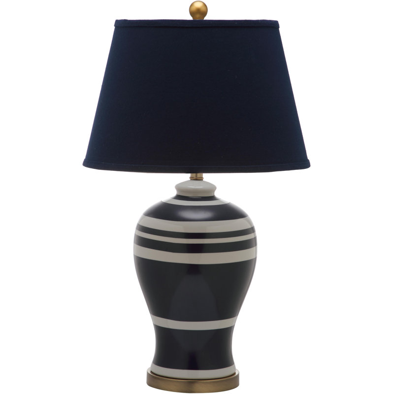 Lampe de table poterie rayée 29 po Pottery, Marine, Marine