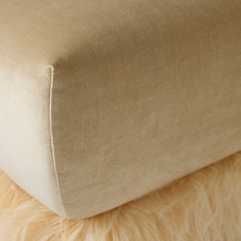 Ostrich Fluff Ottoman - Square (70cm x 70cm) - Porcelain / Cream